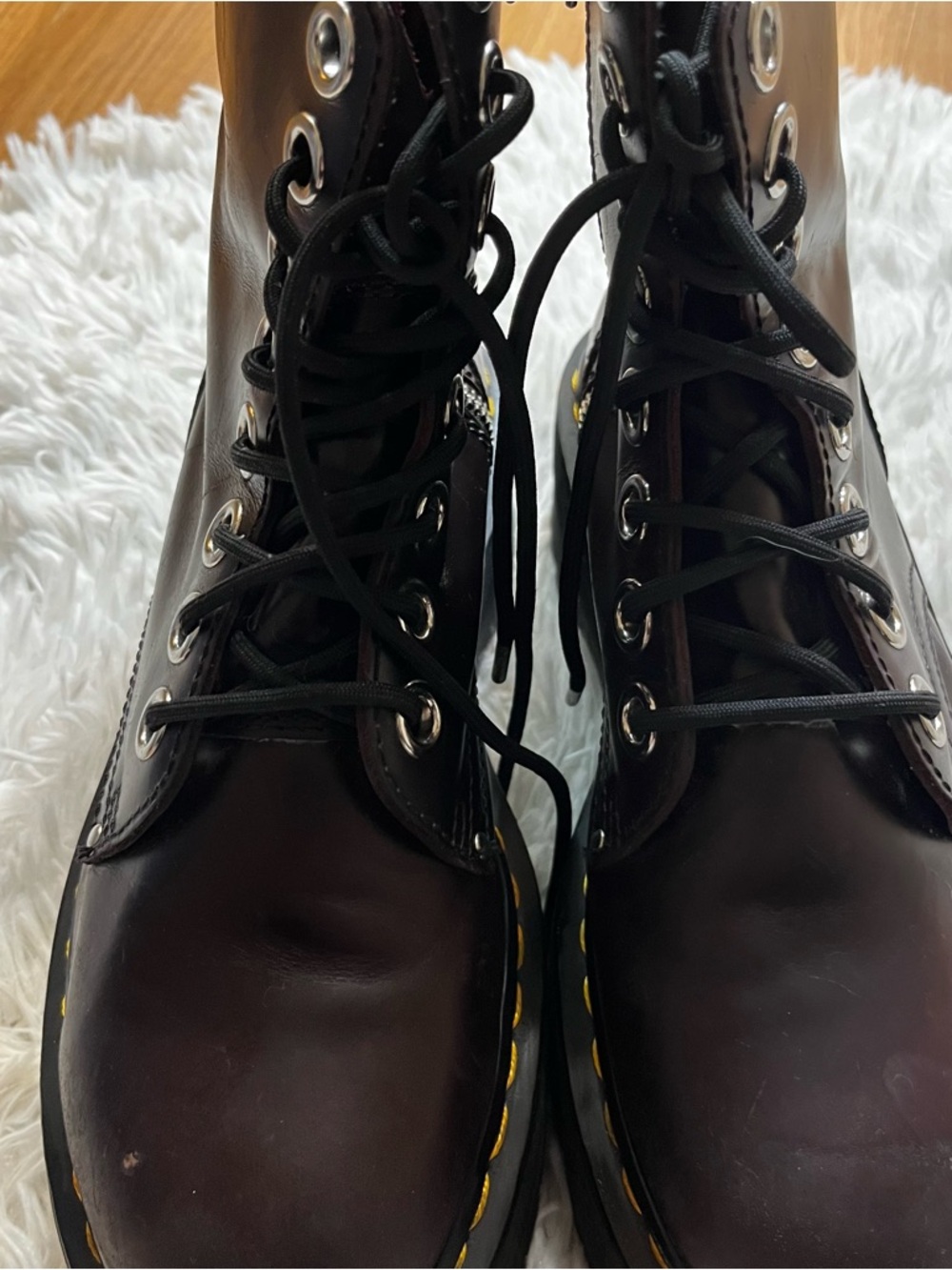 Dr. Marten Jadon Max Leather Platform Boots in Oxblood Atlas - Picture 10 of 15
